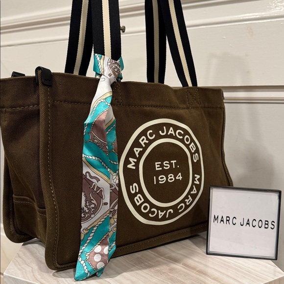 Marc Jacobs Handbags - Marc Jacobs Bag Signet Canvas Olive Green Logo Tote